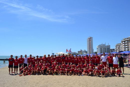 The youth of the AC Milan Academy Camp on the beach in Jesolo Lido (Venice)