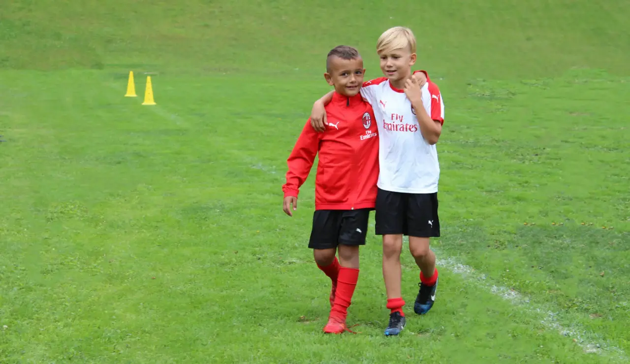 Two boy in the AC Milan Soccer International Camp on Demand