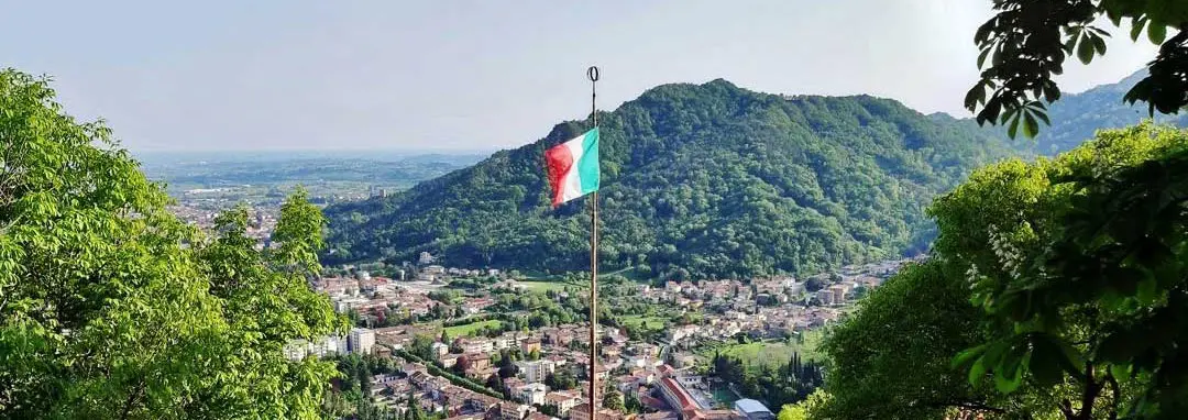 View of Vittorio Veneto TV and The Colline del Prosecco UNESCO in Italy